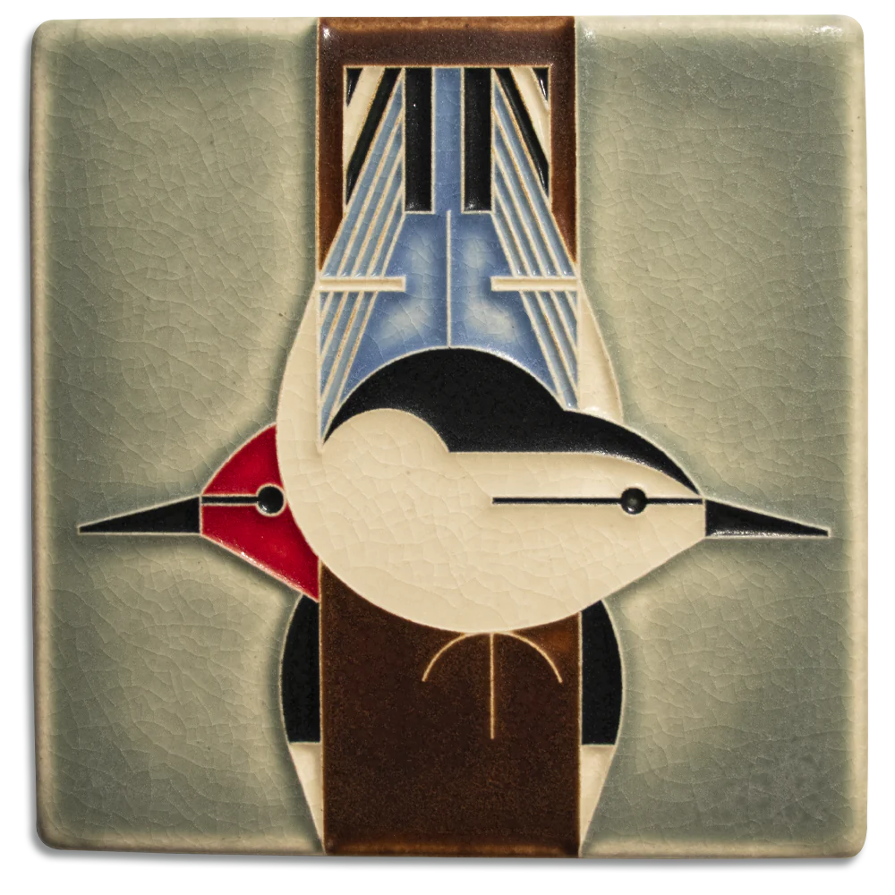 Charlie Harper 6x6 Upside Downside - Bird Art Tile