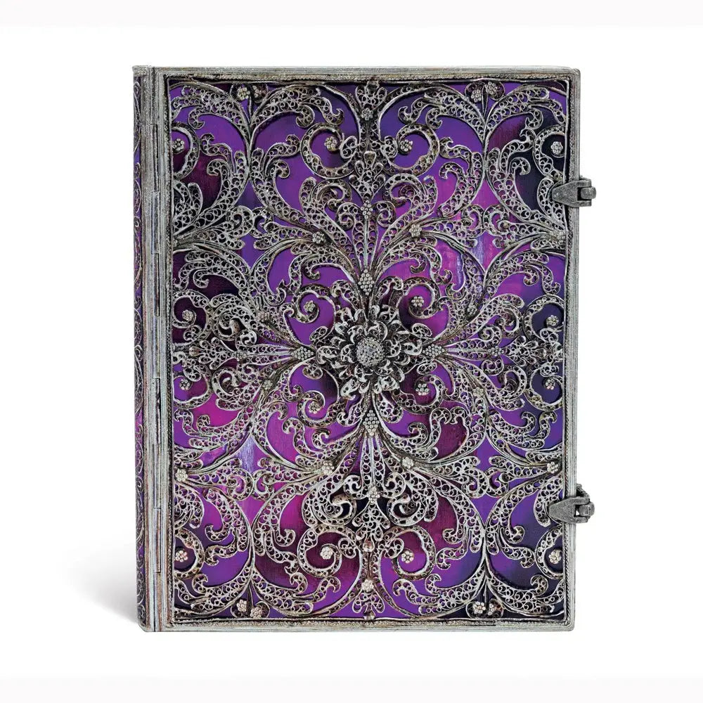 Paperblanks Silver Filigree Aubergine Ultra Lined Hardcover Journal