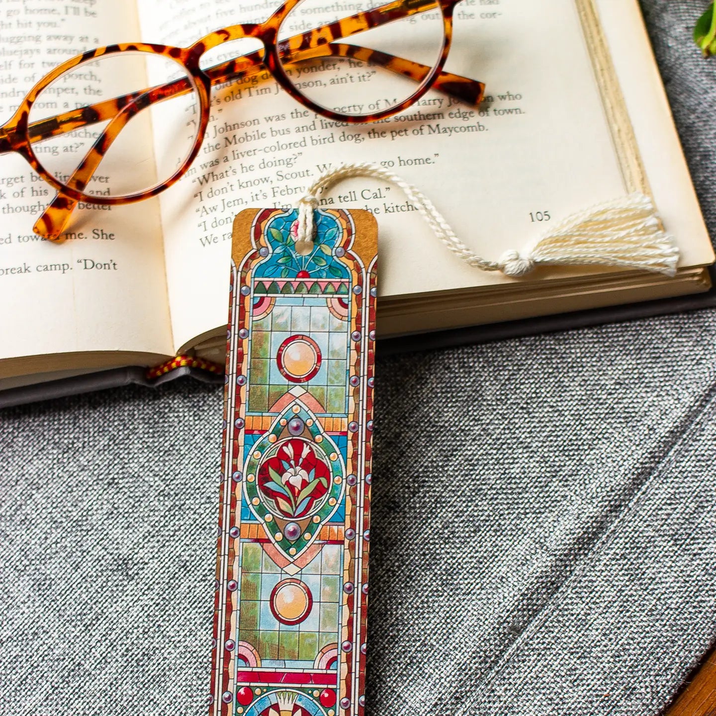Stained Glass Bookmark - Lillies