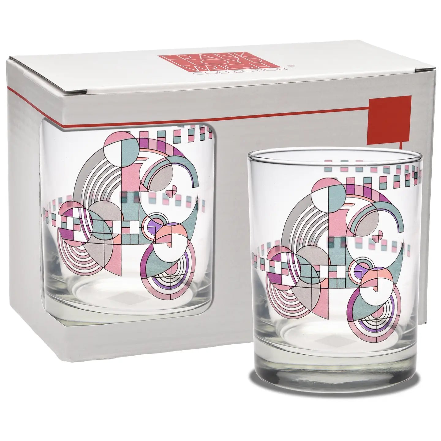 Hoffman Rug Frank Lloyd Wright Drinking Glasses - Set of 2
