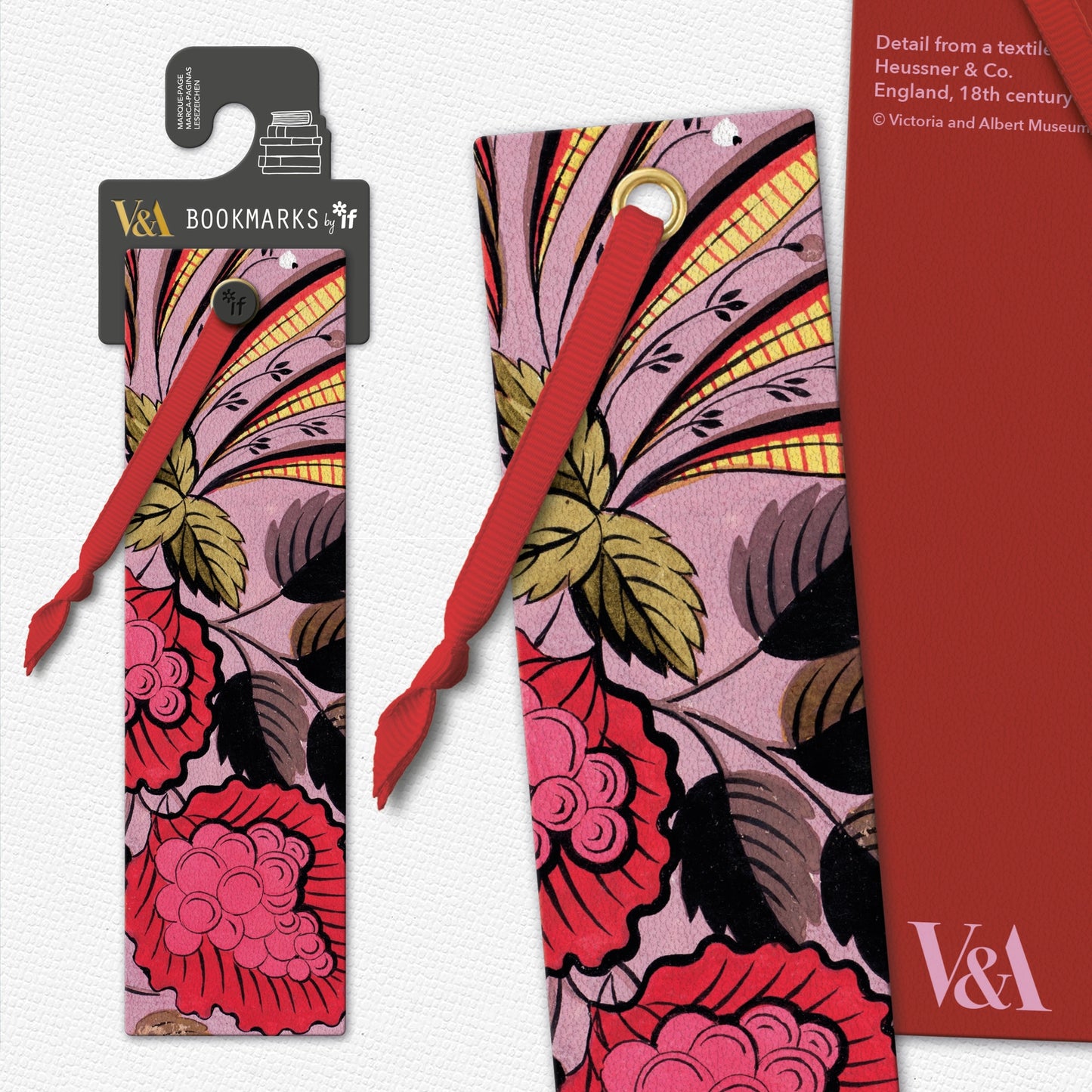 Pink Berry Textiles Bookmark - V&A Collection