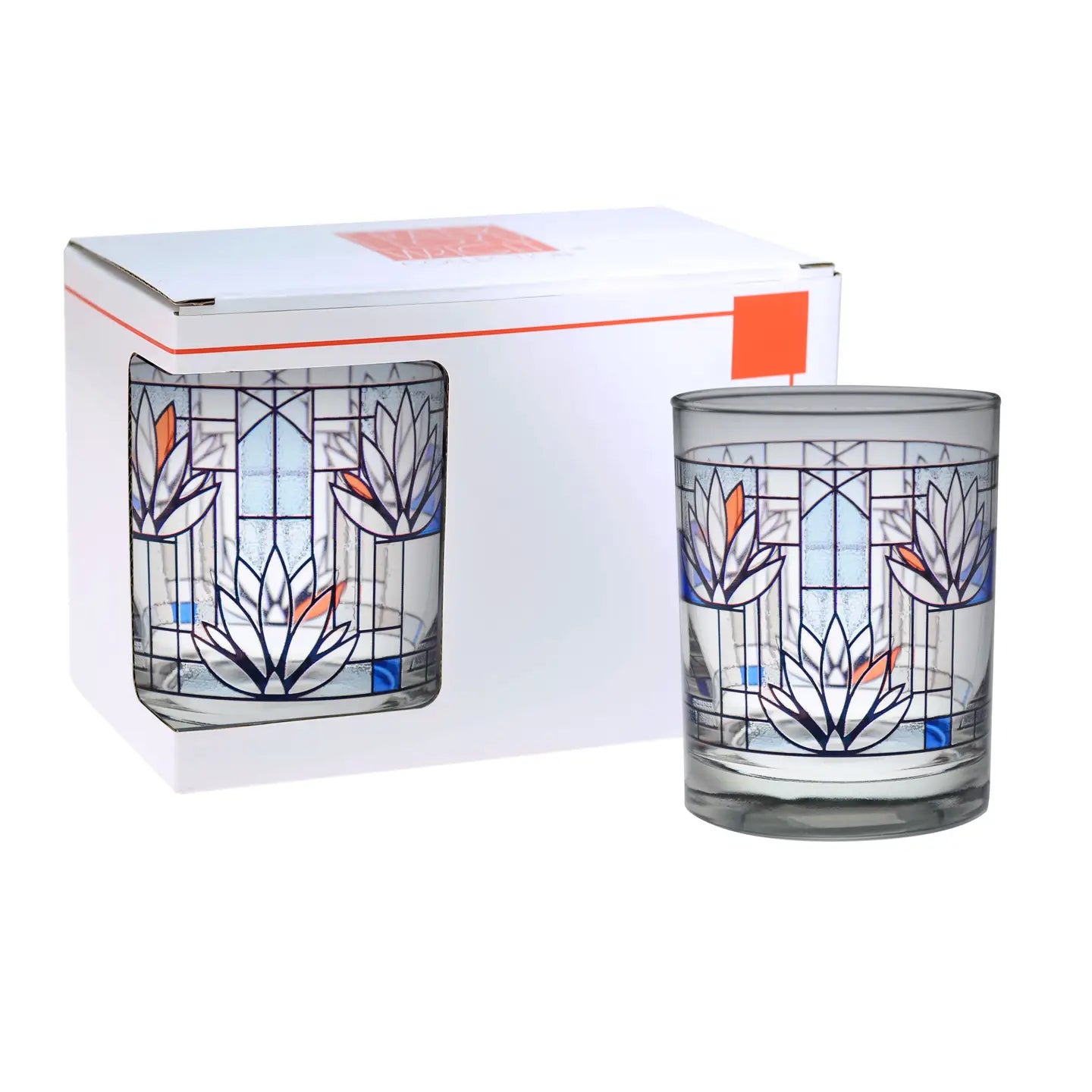 Midwest Waterlilies Frank Lloyd Wright Drinking Glasses - Set of 2