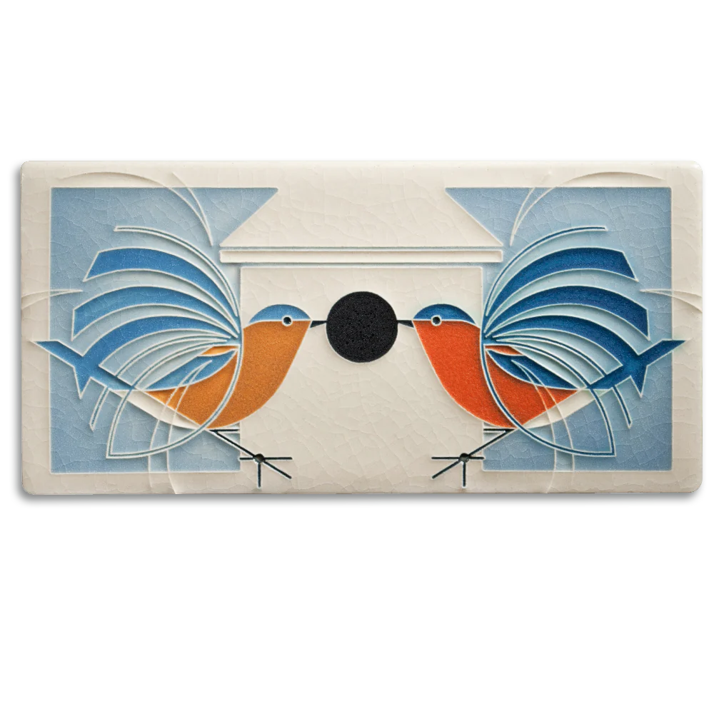 Charlie Harper 4x8 Homecoming - Bluebird's Journey Home Art Tile