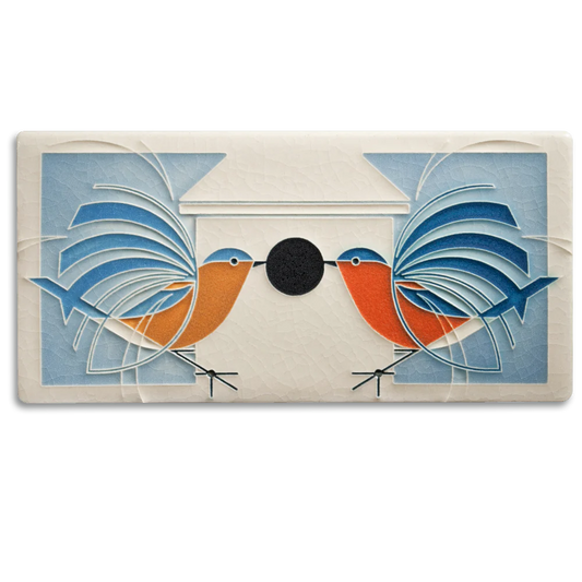 Charlie Harper 4x8 Homecoming - Bluebird's Journey Home Art Tile
