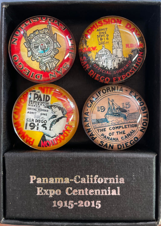 San Diego’s 1915 Panama-California Exposition Souvenir Magnets – Set of 4
