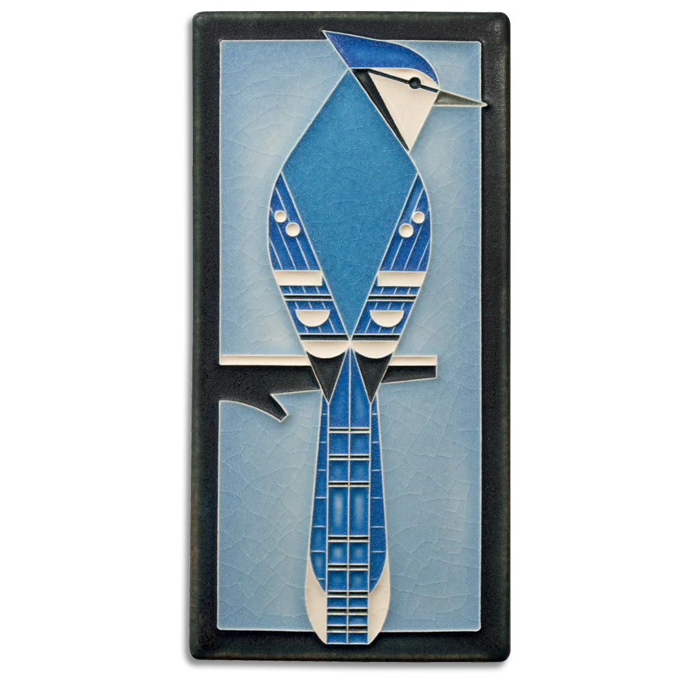 Charley Harper 4x8 Blue Jay - Handcrafted Art Tile