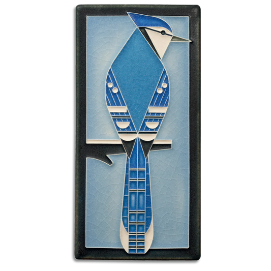 Charley Harper 4x8 Blue Jay - Handcrafted Art Tile