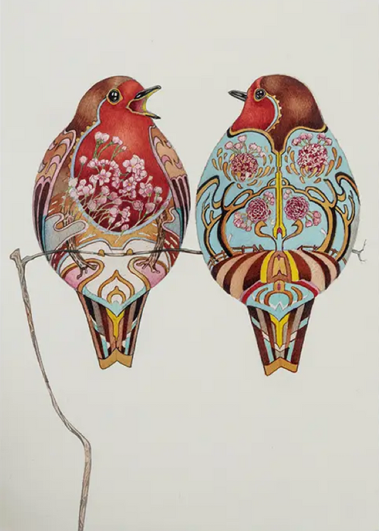 Two Robins Card by Daniel Mackie