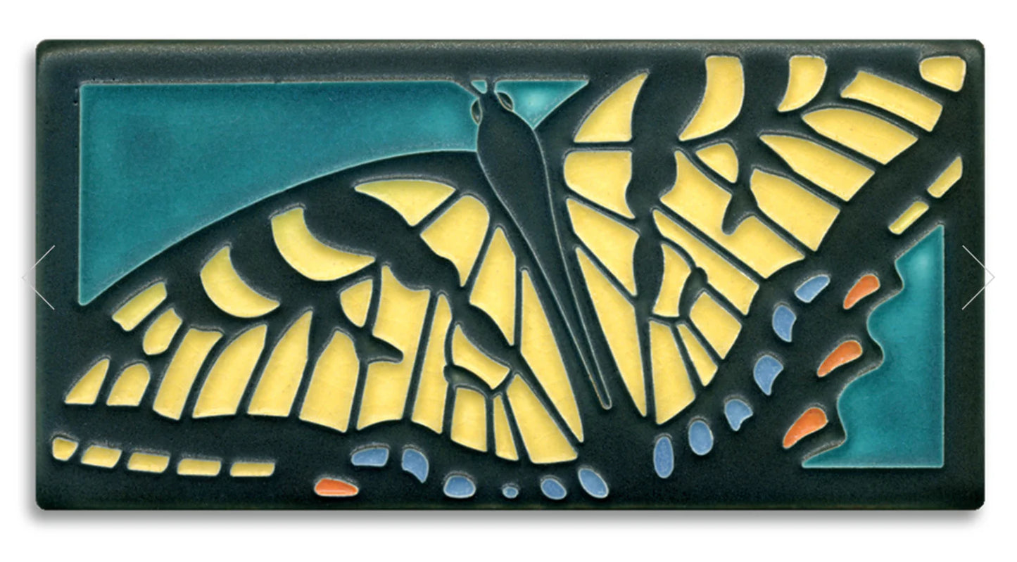 Motawi Swallowtail Art Tile – 4x8 Polychrome Ceramic
