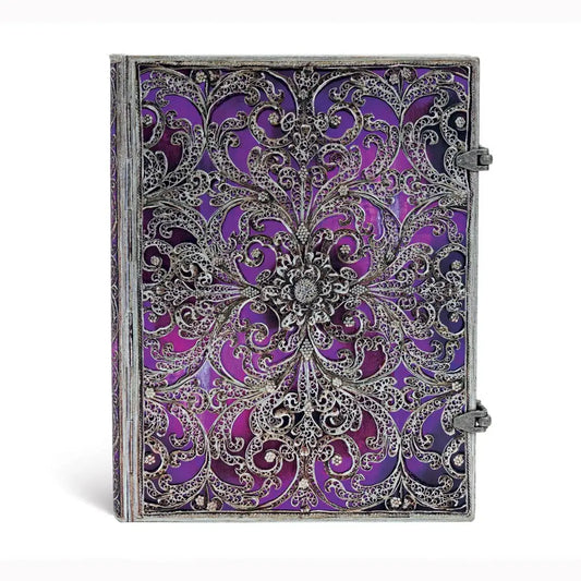 Paperblanks Silver Filigree Aubergine Ultra Lined Hardcover Journal