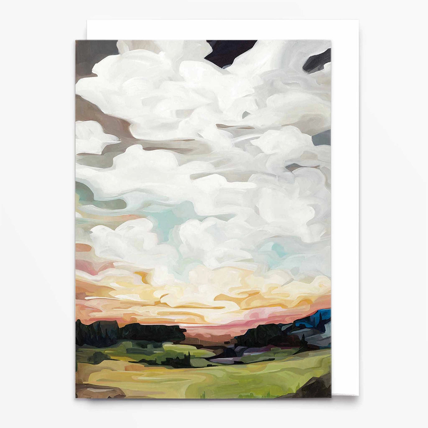 Autumn Sunset Painting Fine Art Greeting Card