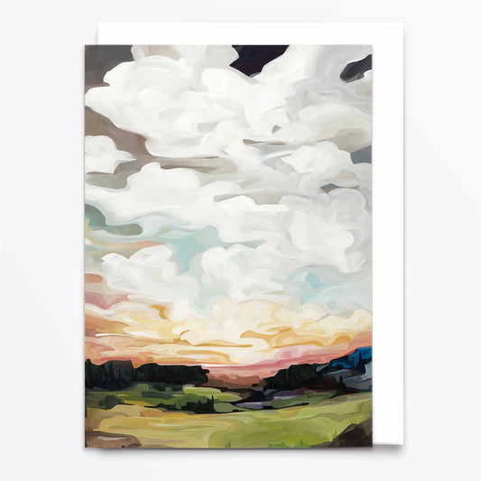 Autumn Sunset Painting Fine Art Greeting Card