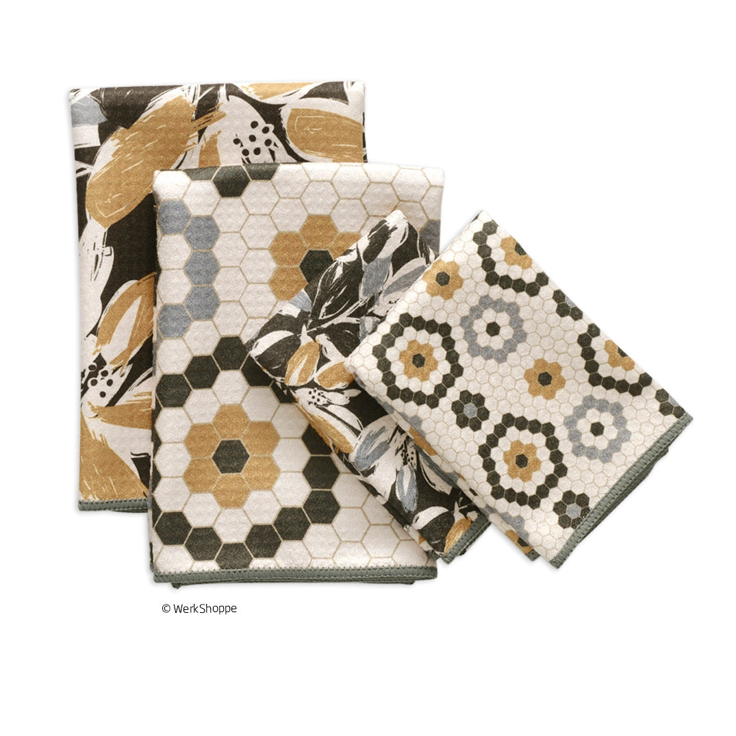 Leaf Tiles All Purpose Microfiber Towel Set (Set of 4)
