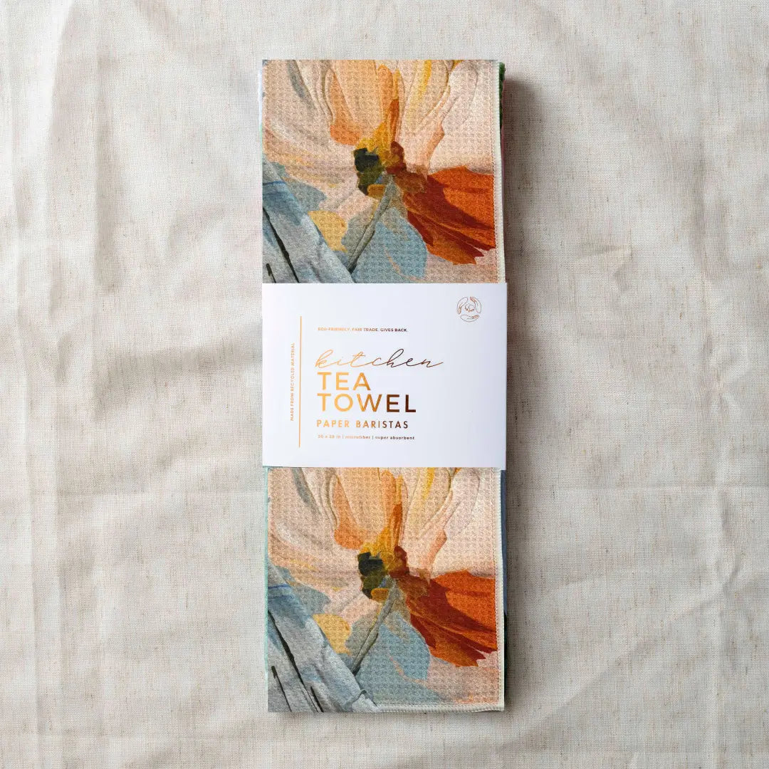 Blue Floral Kitchen | Recycled Microfiber Waffle Tea Towel