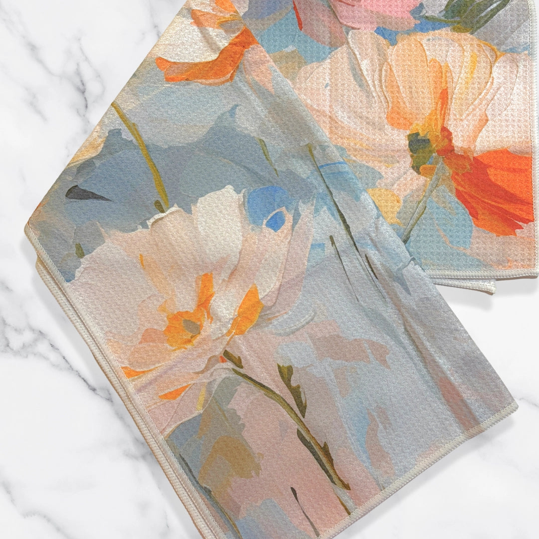 Blue Floral Kitchen | Recycled Microfiber Waffle Tea Towel