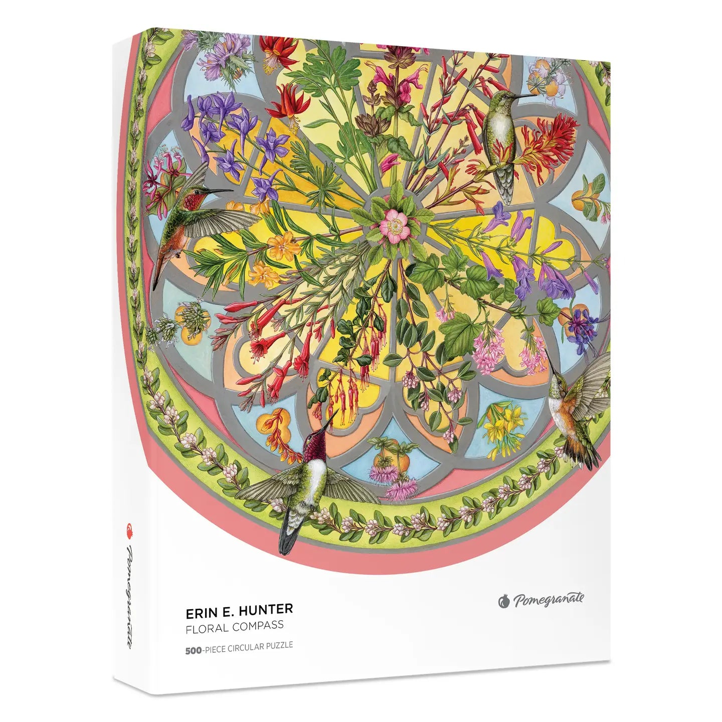 Erin E. Hunter: Floral Compass - 500-Piece Circular Jigsaw Puzzle