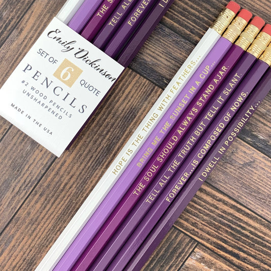 Emily Dickinson Poetry Pencils