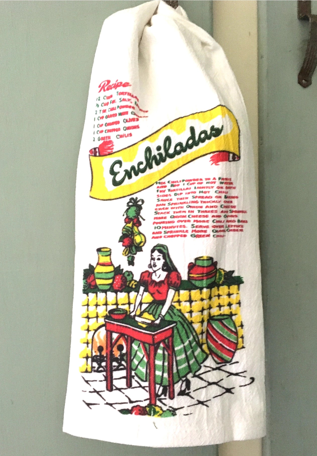 Enchiladas Retro Flour Sack Kitchen Towel