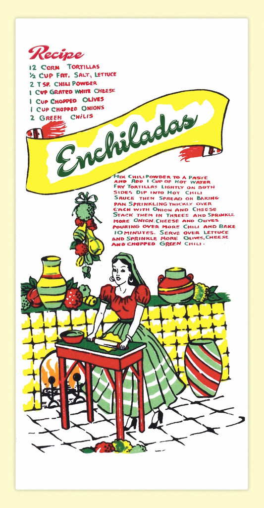 Enchiladas Retro Flour Sack Kitchen Towel