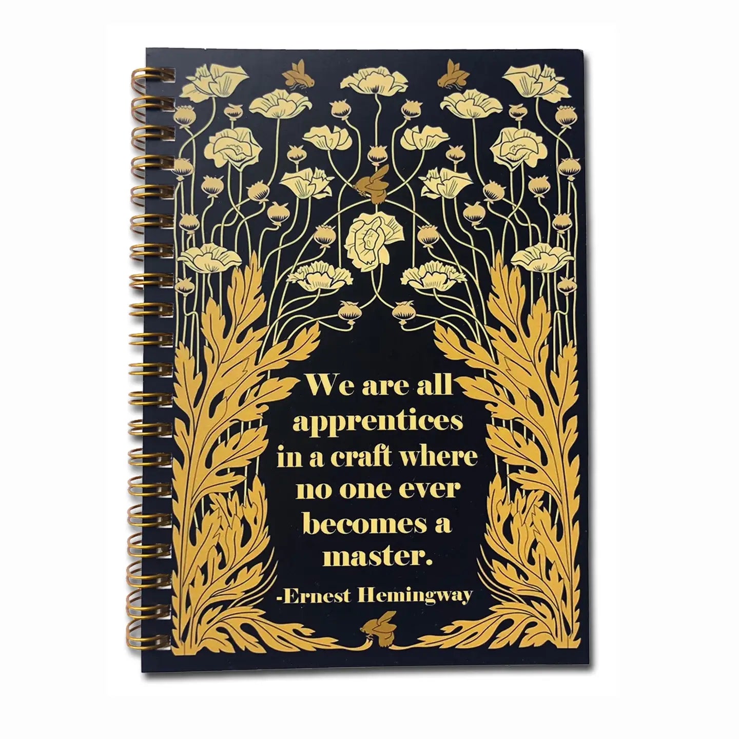 Ernest Hemingway Inspirational Quote Deco Style Handmade Notebook