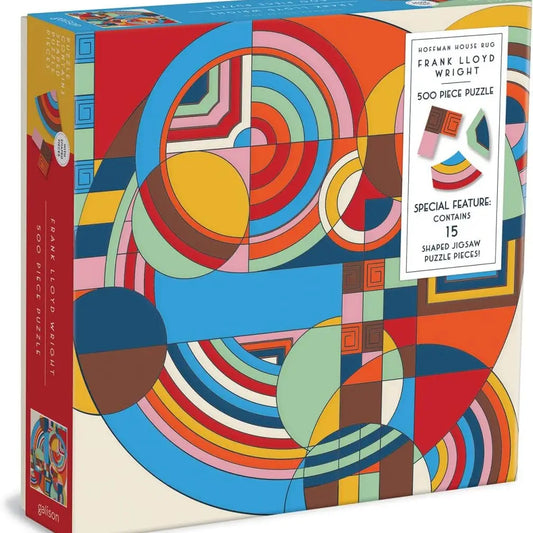 Frank Lloyd Wright Hoffman House Rug - 500 Piece Puzzle with Shaped Pieces