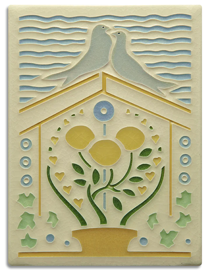Motawi Lemon Love Art Tile – 6x8 Wiener Werkstätte Design