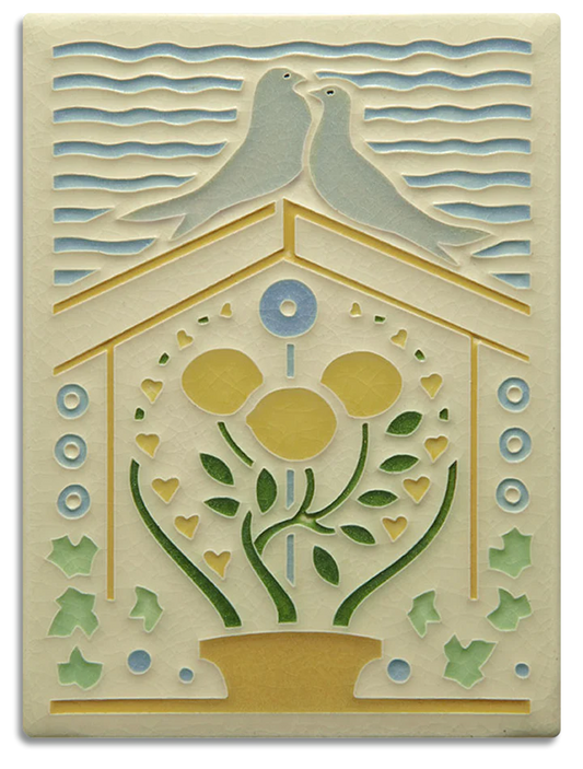 Motawi Lemon Love Art Tile – 6x8 Wiener Werkstätte Design