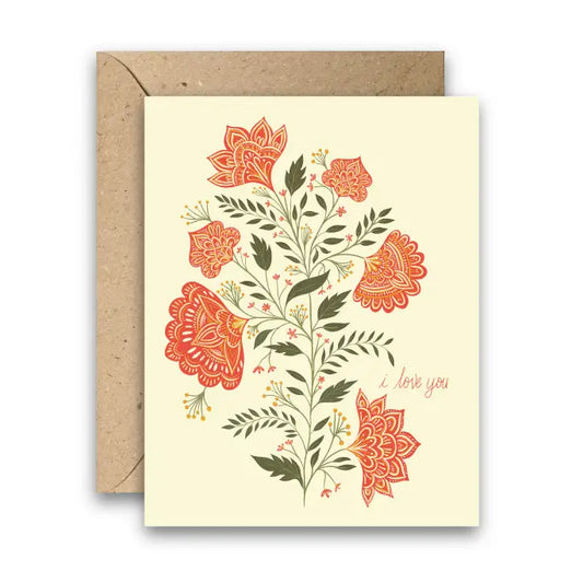 Love You Flowers – Love & Anniversary Greeting Card