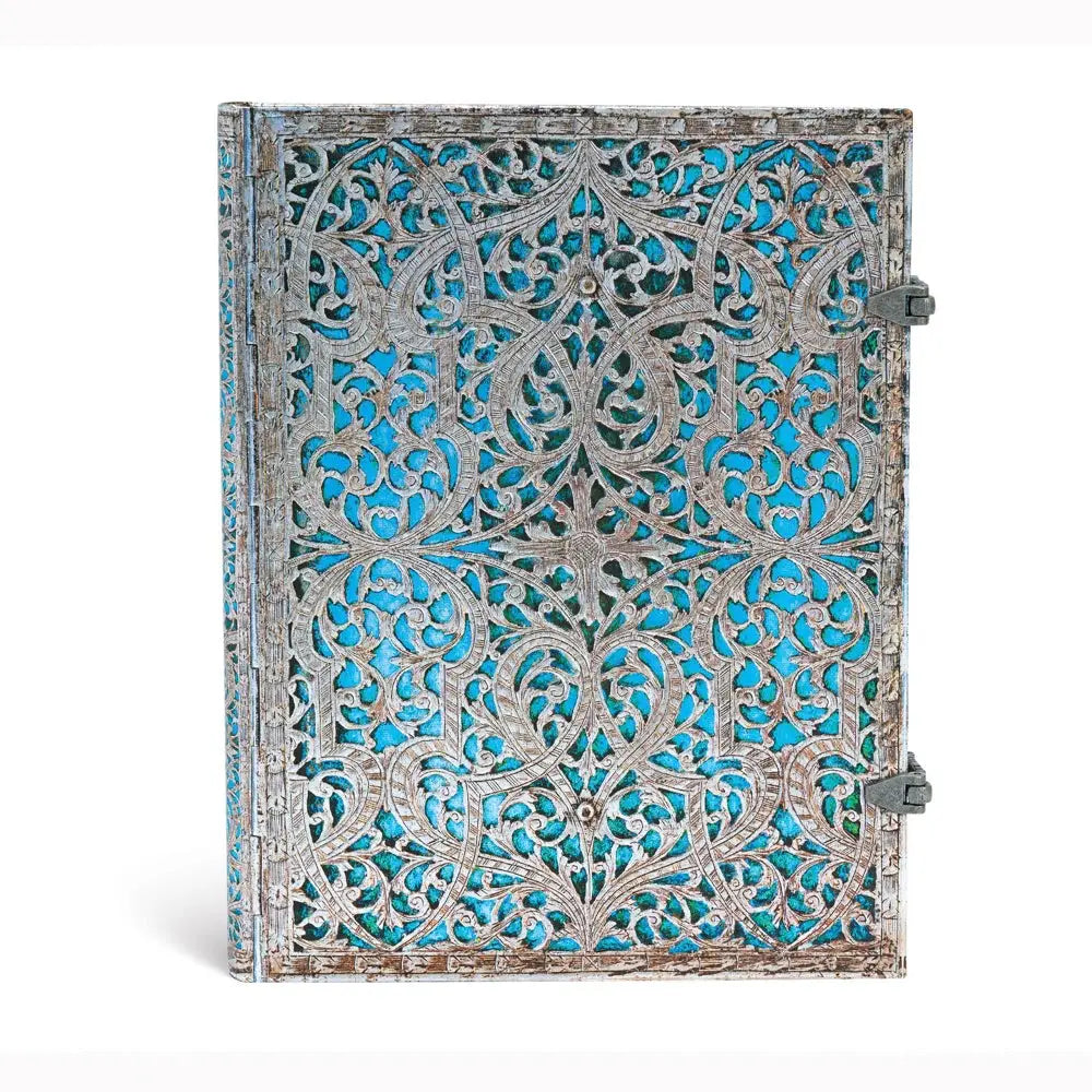 Paperblanks Silver Filigree Maya Blue Ultra Lined Hardcover Journal