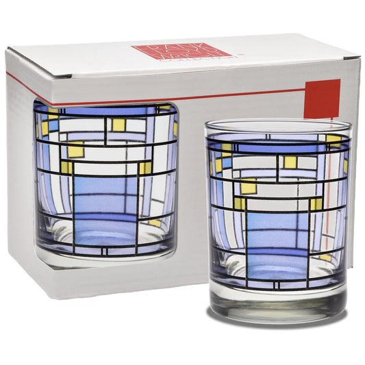 Oak Park Blue Frank Lloyd Wright Drinking Glasses - Set of 2