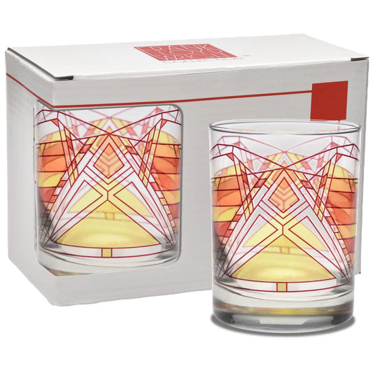 Orange Butterfly Frank Lloyd Wright Drinking Glasses - Set of 2