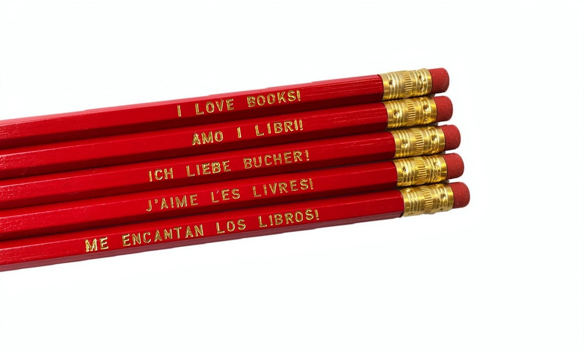 I Love Books! Multilingual Pencil Set