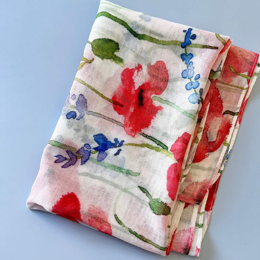 Poppy Print Scarf