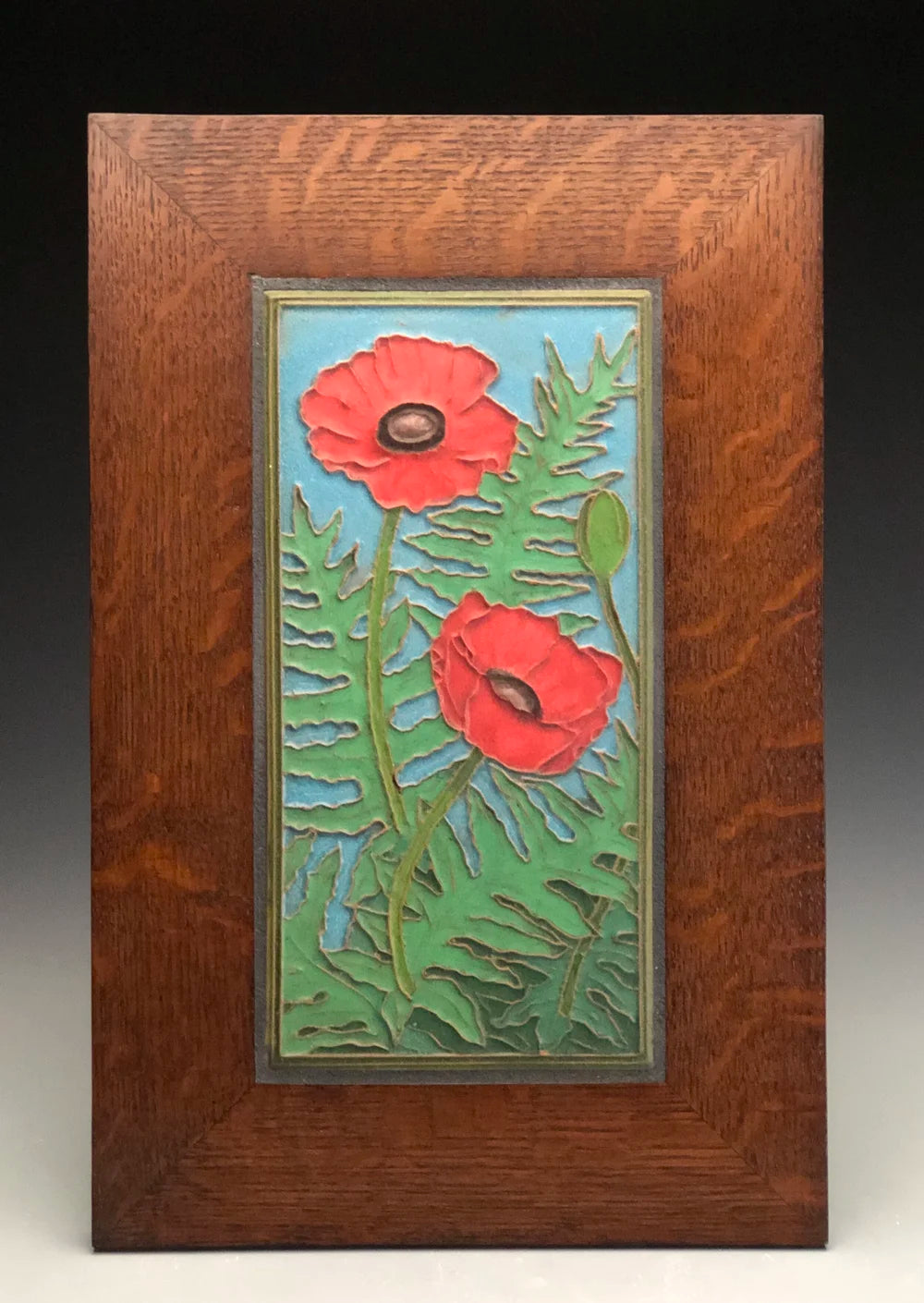 Poppy Tile - Framed Ceramic Art