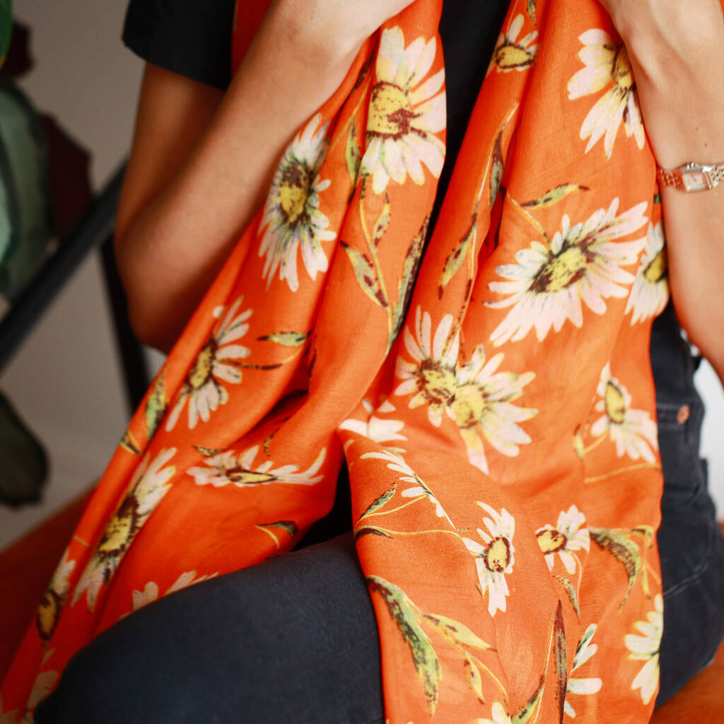Orange Sunflower Scarf