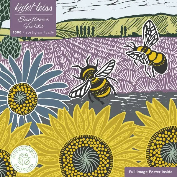 Kate Heiss: Sunflower Fields - 1000 Piece Sustainable Puzzle