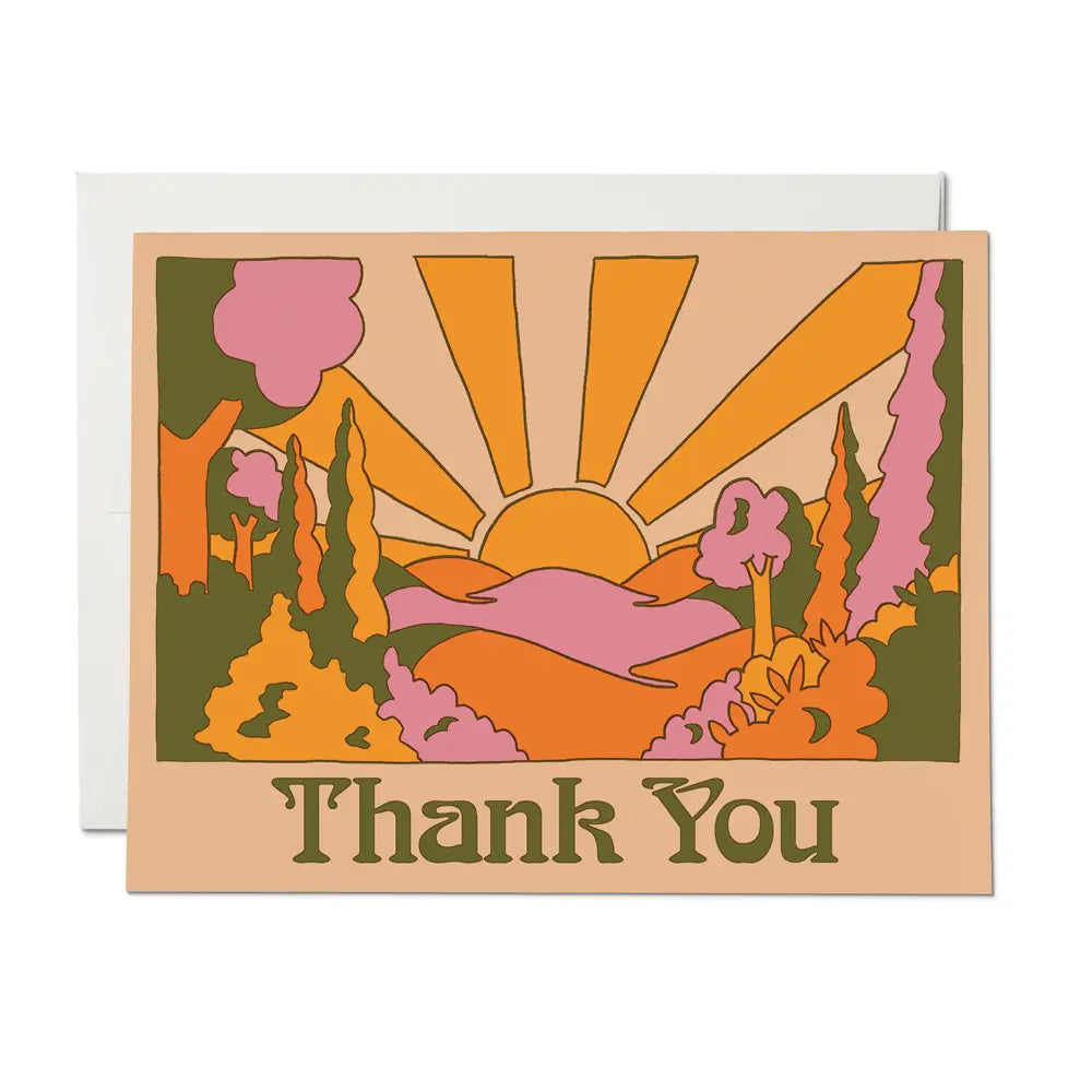Sunrise Thank You Greeting Card - Set of 8