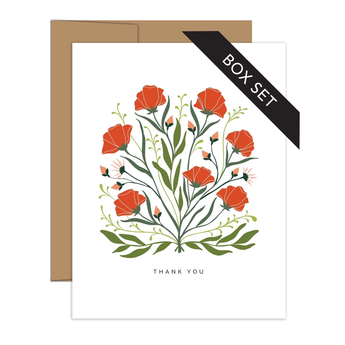 Poppy Thank You Card | Box Set