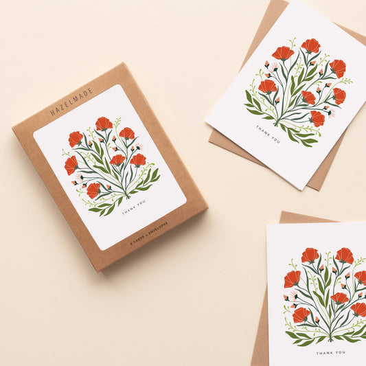 Poppy Thank You Card | Box Set