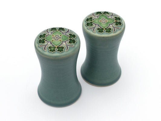 Trellis Salt and Pepper Shakers - Light Blue
